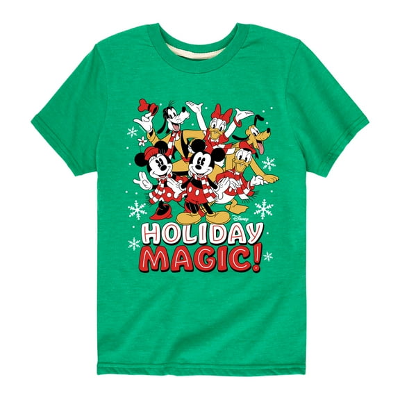 Disney - Mickey and Friends Holiday Magic - Toddler & Youth Short Sleeve Graphic T-Shirt
