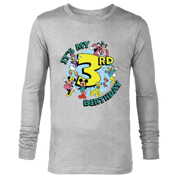 Disney Mickey and Friends It’s My Third 3rd Birthday - Long Sleeve T-Shirt for Men - Customized-Athletic Heather
