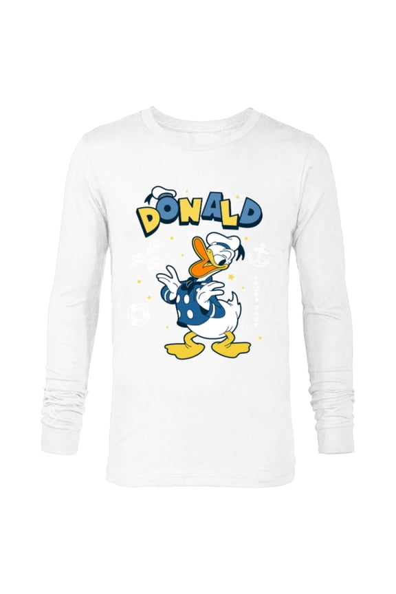 Mickey and Friends Lucky Donald Duck - Long Sleeve T-Shirt for Men - Customized-White