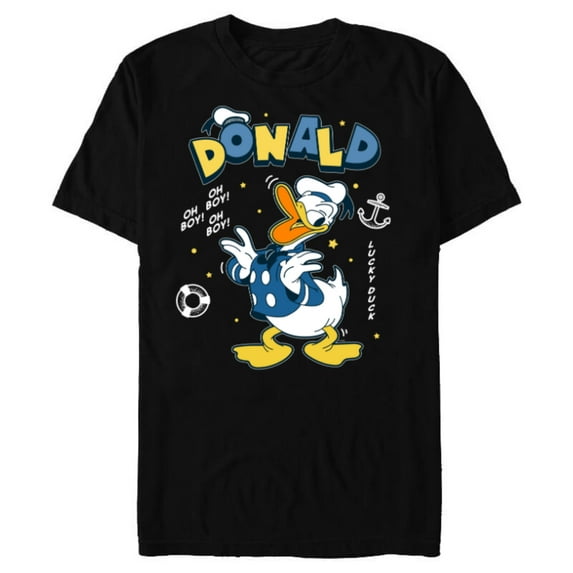 Disney Mickey and Friends Lucky Donald Duck - Short Sleeve Blended T-Shirt for Adults - Customized-Black