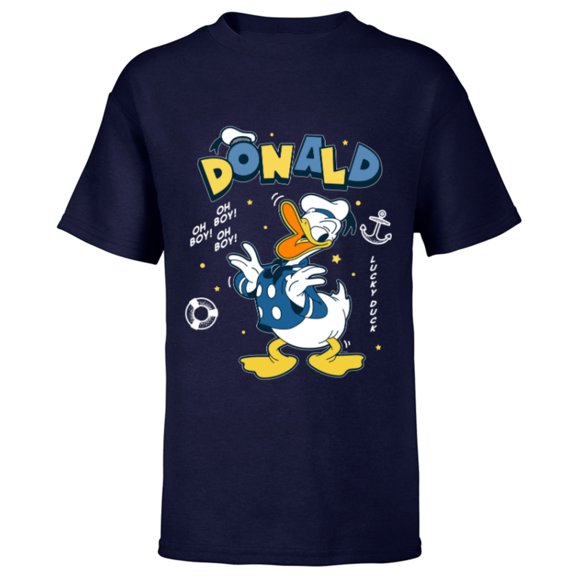 Disney Mickey and Friends Lucky Donald Duck - Short Sleeve T-Shirt for Kids - Customized-Navy