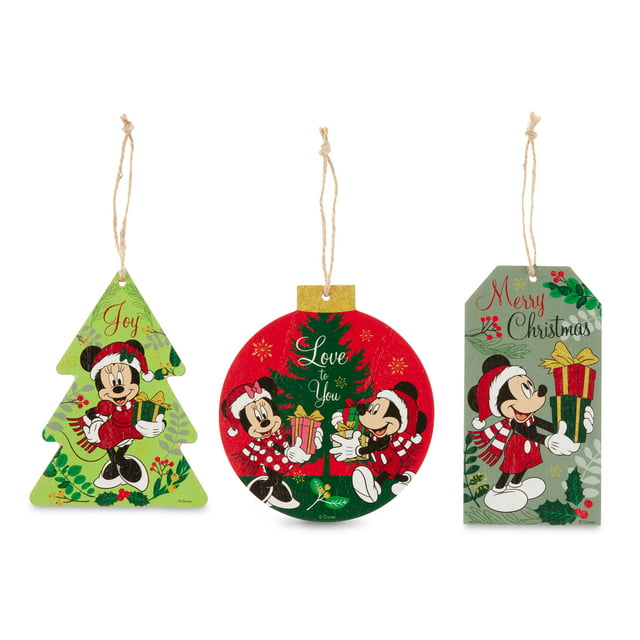 Disney Mickey and Friends Mini Hanging Sign 3 Pack Set, 6 inches Tall, MDF, Multi-Color, Online Only