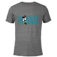 thumbnail image 1 of Disney Mickey and Friends Minnie Mouse Lettering Classic - Short Sleeve Blended T-Shirt for Adults – Customized-Dark Heather, 1 of 5