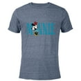 thumbnail image 1 of Disney Mickey and Friends Minnie Mouse Lettering Classic - Short Sleeve Blended T-Shirt for Adults – Customized-Navy Heather, 1 of 5