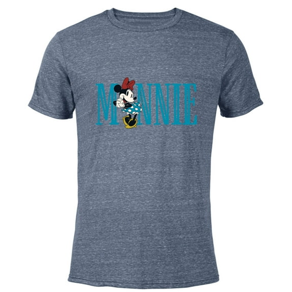 Disney Mickey and Friends Minnie Mouse Lettering Classic - Short Sleeve Blended T-Shirt for Adults – Customized-Navy Heather