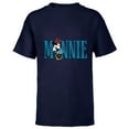 thumbnail image 1 of Disney Mickey and Friends Minnie Mouse Lettering Classic - Short Sleeve T-Shirt for Kids – Customized-Navy, 1 of 5