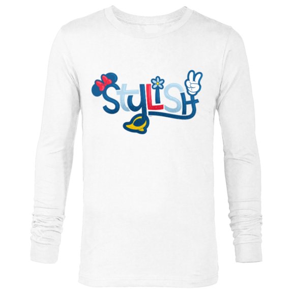 Disney Mickey and Friends Minnie Mouse Stylish - Long Sleeve T-Shirt for Men - Customized-White