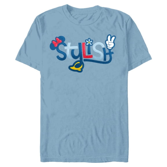 Disney Mickey and Friends Minnie Mouse Stylish - Short Sleeve Blended T-Shirt for Adults - Customized-Ocean Blue