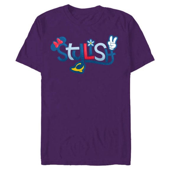Disney Mickey and Friends Minnie Mouse Stylish - Short Sleeve Blended T-Shirt for Adults - Customized-Purple