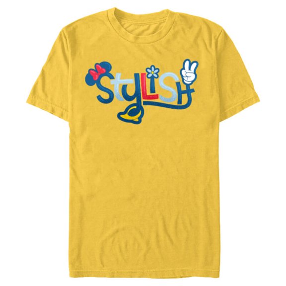 Disney Mickey and Friends Minnie Mouse Stylish - Short Sleeve Blended T-Shirt for Adults - Customized-Yellow