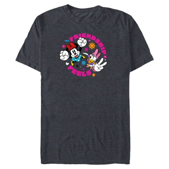 Disney Mickey and Friends Minnie and Daisy Friendship Feels - Short Sleeve Blended T-Shirt for Adults - Customized-Navy Heather