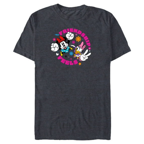 Disney Mickey and Friends Minnie and Daisy Friendship Feels - Short Sleeve Blended T-Shirt for Adults - Customized-Navy Heather