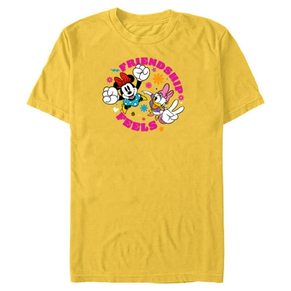 Disney Mickey and Friends Minnie and Daisy Friendship Feels - Short Sleeve Blended T-Shirt for Adults - Customized-Yellow