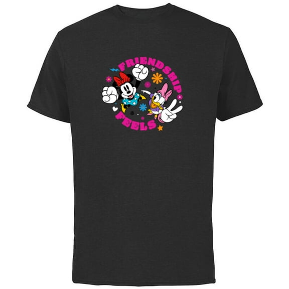 Disney Mickey and Friends Minnie and Daisy Friendship Feels - Short Sleeve Cotton T-Shirt for Adults - Customized-Black