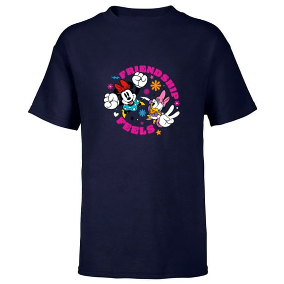 Disney Mickey and Friends Minnie and Daisy Friendship Feels - Short Sleeve T-Shirt for Kids - Customized-Navy