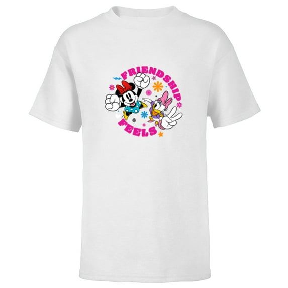 Disney Mickey and Friends Minnie and Daisy Friendship Feels - Short Sleeve T-Shirt for Kids - Customized-White