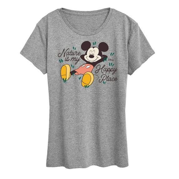 Disney - Mickey and Friends - Nature Is My Happy Place - Earth Day - Women's Short Sleeve Graphic Tee