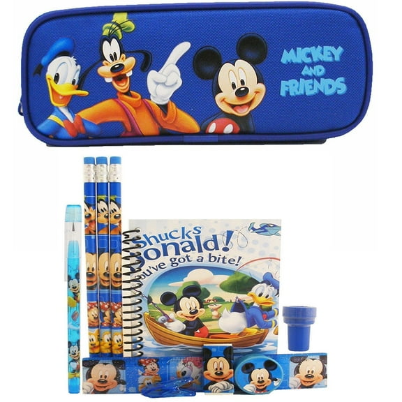 Disney Mickey and Friends Pencil Case with Stationery Set