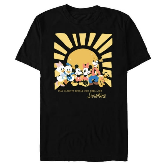 Disney Mickey and Friends People Who Feel Like Sunshine - Short Sleeve Blended T-Shirt for Adults - Customized-Black