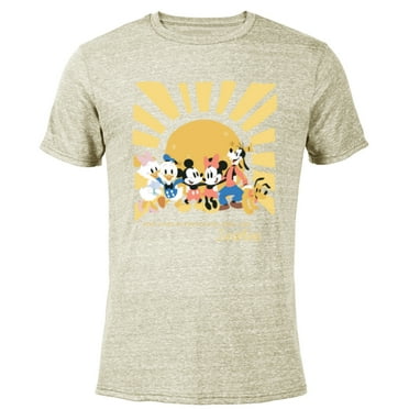 Disney Mickey and Friends People Who Feel Like Sunshine - Short Sleeve Blended T-Shirt for Adults - Customized-Yellow