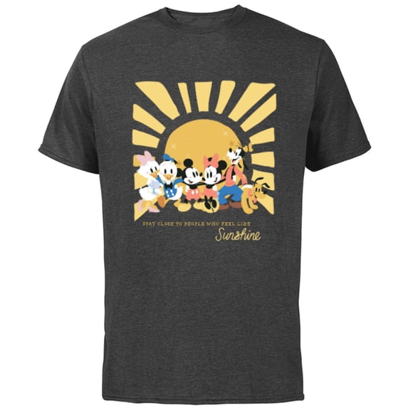 Disney Mickey and Friends People Who Feel Like Sunshine - Short Sleeve Cotton T-Shirt for Adults - Customized-Charcoal