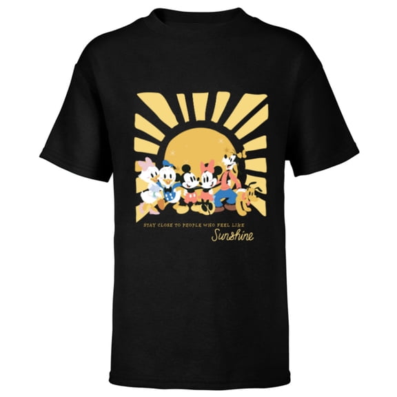 Disney Mickey and Friends People Who Feel Like Sunshine - Short Sleeve T-Shirt for Kids - Customized-Black