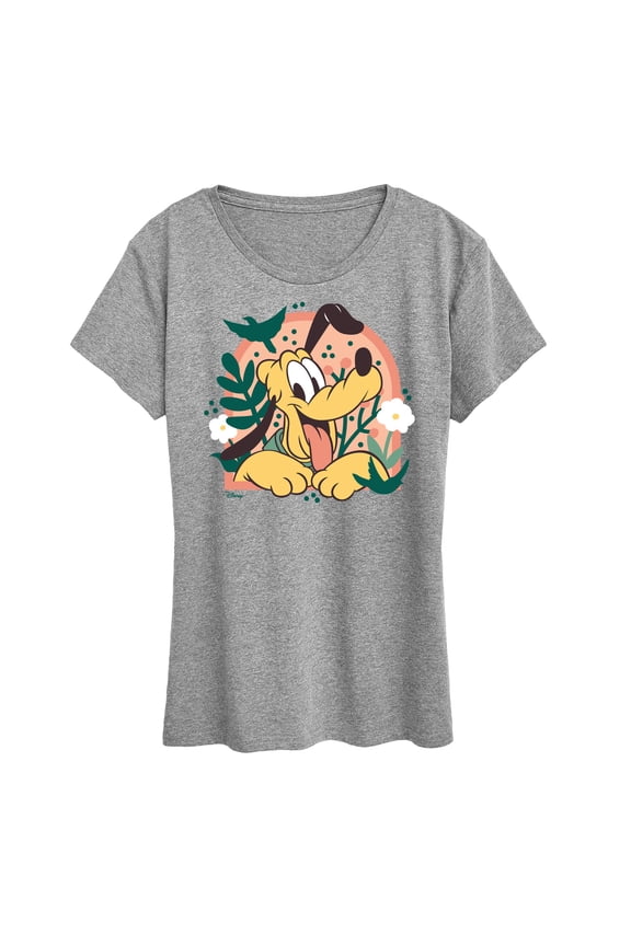 Disney - Mickey and Friends - Pluto Plants - Earth Day - Women's Short Sleeve Graphic Tee