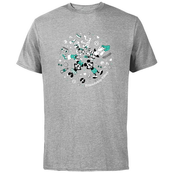 Disney Mickey and Friends Retro Friendship Vibes - Short Sleeve Cotton T-Shirt for Adults - Customized-Athletic Heather
