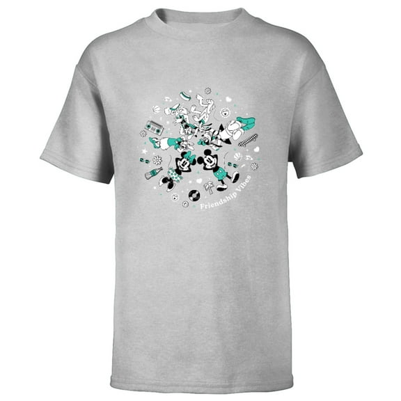 Disney Mickey and Friends Retro Friendship Vibes - Short Sleeve T-Shirt for Kids - Customized-Athletic Heather