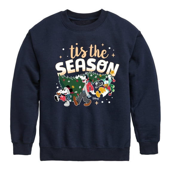 Disney - Mickey and Friends Tis The Season Christmas - Toddler & Youth Crewneck Fleece Sweatshirt