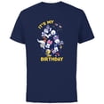 thumbnail image 1 of Disney Mickey and Friends Whimsical It’s My Birthday - Short Sleeve Cotton T-Shirt for Adults - Customized-Navy, 1 of 5