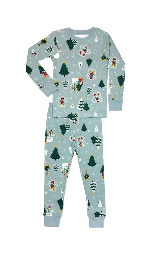 Mickey and Friends Winter Snow Angels Toddler Kids Holiday Pajama Set, Size 2T