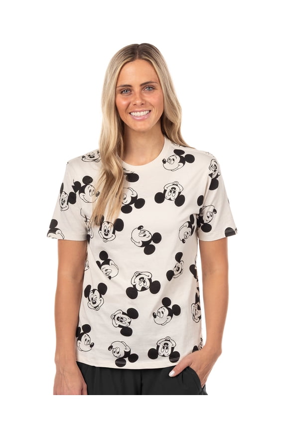Disney Mickey and Friends Women's T-Shirt Boyfriend Fit Mickey Face Tee