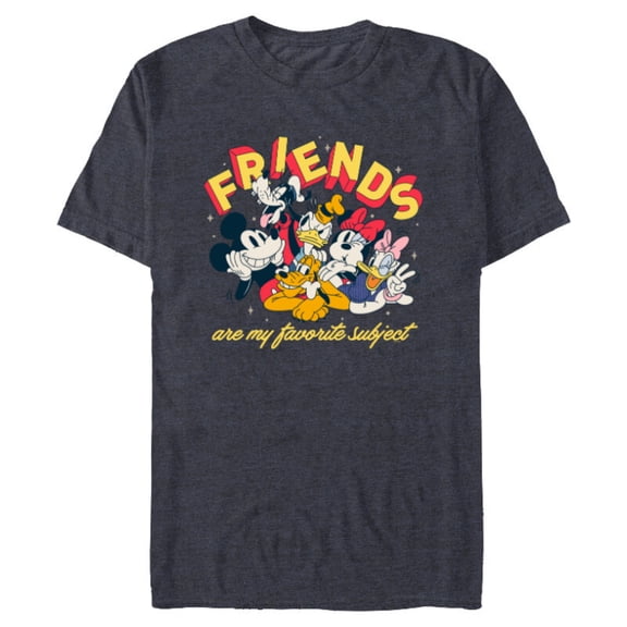 Disney Mickey and Friends are My Favorite Subject - Short Sleeve Blended T-Shirt for Adults - Customized-Navy Heather