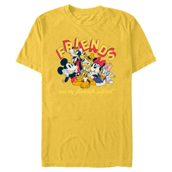 Disney Mickey and Friends are My Favorite Subject - Short Sleeve Blended T-Shirt for Adults - Customized-Yellow