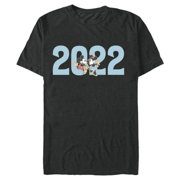 Disney Mickey and Minnie 2022 New Year’s Eve - Short Sleeve Blended T-Shirt for Adults – Customized-Dark Heather