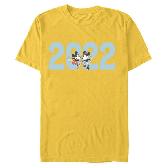 Disney Mickey and Minnie 2022 New Year’s Eve - Short Sleeve Blended T-Shirt for Adults – Customized-Yellow