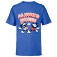 thumbnail image 1 of Disney Mickey and Minnie Always Moving Retro - Short Sleeve T-Shirt for Kids - Customized-Royal, 1 of 5
