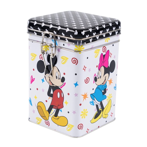 Disney Mickey and Minnie Black and White Rectangular Lock Top Canister, 95732