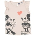 thumbnail image 1 of Disney Mickey and Minnie Classic Love Flutter Sleeve Girls' Toddler Shirt, 1 of 5