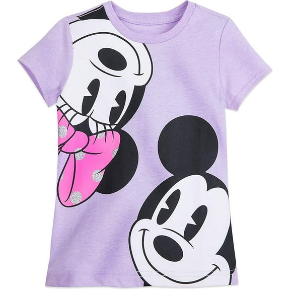 Disney Mickey and Minnie Faces T-Shirt for Girls Size 7/8
