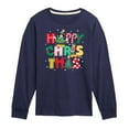 thumbnail image 1 of Disney - Mickey and Minnie Happy Christmas Icons - Toddler & Youth Long Sleeve Graphic T-Shirt, 1 of 5