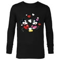 thumbnail image 1 of Disney Mickey and Minnie Hearts Valentine’s Day - Long Sleeve T-Shirt for Men – Customized-Black, 1 of 5