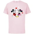 thumbnail image 1 of Disney Mickey and Minnie Hearts Valentine’s Day - Short Sleeve Cotton T-Shirt for Adults - Customized-Soft Pink, 1 of 5