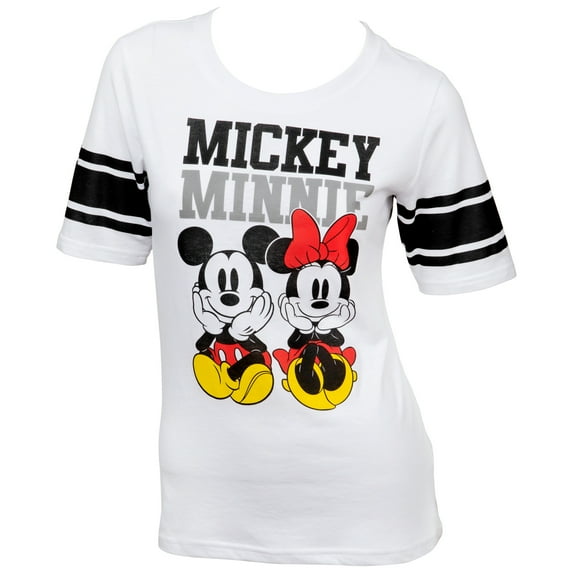 Disney Mickey and Minnie Hockey Tee Women's T-Shirt-Large