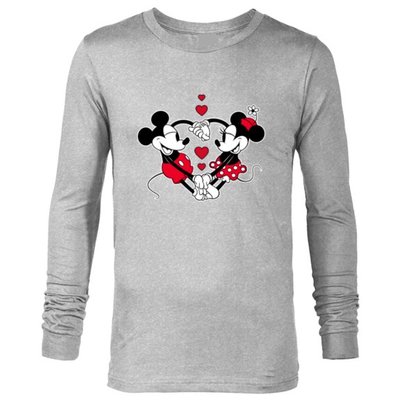Disney Mickey and Minnie Love Gaze Hearts - Long Sleeve T-Shirt for Men - Customized-Athletic Heather