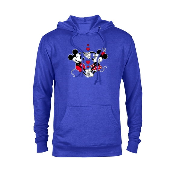 Disney Mickey and Minnie Love Gaze Hearts - Pullover Hoodie for Adults - Customized-Royal