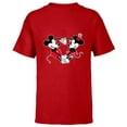 thumbnail image 1 of Disney Mickey and Minnie Love Gaze Hearts - Short Sleeve T-Shirt for Kids - Customized-Red, 1 of 5