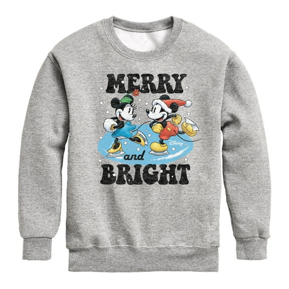 Disney - Mickey and Minnie Merry And Bright Christmas - Toddler & Youth Crewneck Fleece Sweatshirt