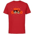 thumbnail image 1 of Disney Mickey and Minnie Mouse Christmas Holiday 100% Good - Short Sleeve Cotton T-Shirt for Adults - Customized-Red, 1 of 5